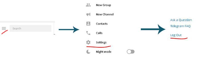 Как выйти из телеграмм