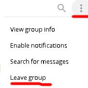 Выйти из группы