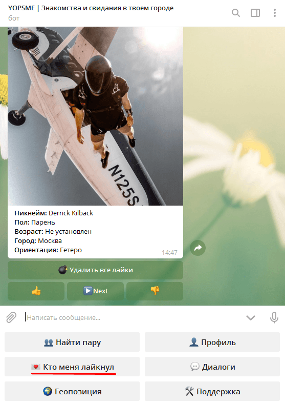 кто лайкнул yopsme - скриншот