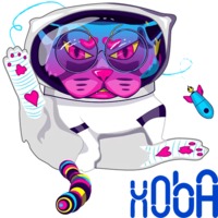 Набор стикеров Космо-кот