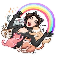 Девушка кошка