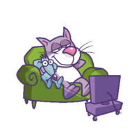 Фиолетовый кот